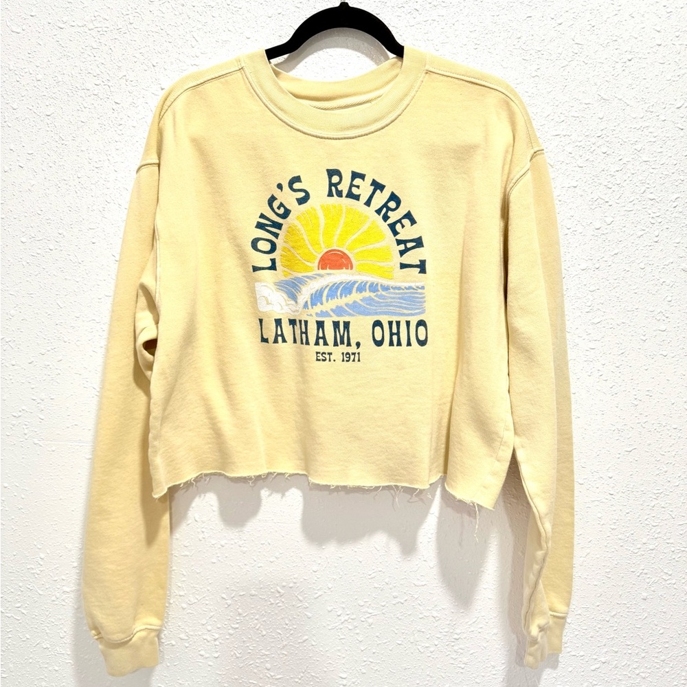 Blue‎ 84 Yellow Latham Ohio Cropped Sweatshirt M - Picture 4 of 7